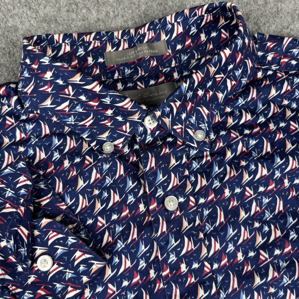 Daniel Cremieux Shirt Mens Large Red White Blue Patriotic American USA Button Up